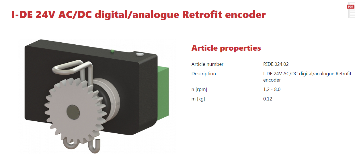 Positionssensor I-DE 24V für GW80